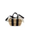 NATURAL - BLACK HDL - NATURAL LINEN T POUCH